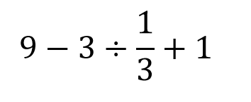 「9-3÷1/3+1」の正しい計算手順